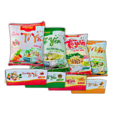 cháo tổ yến thịt bằm, đậu xanh, sườn nón, bí đỏ